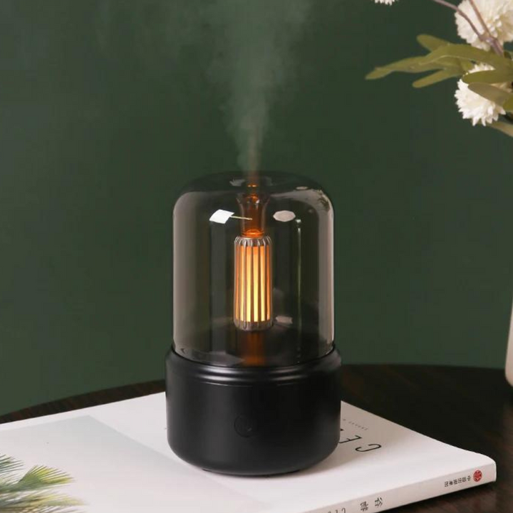 Kalsten | Retro Aroma Diffuser with Night Light - USB Essential Oil Air Humidifier for Home and Office
