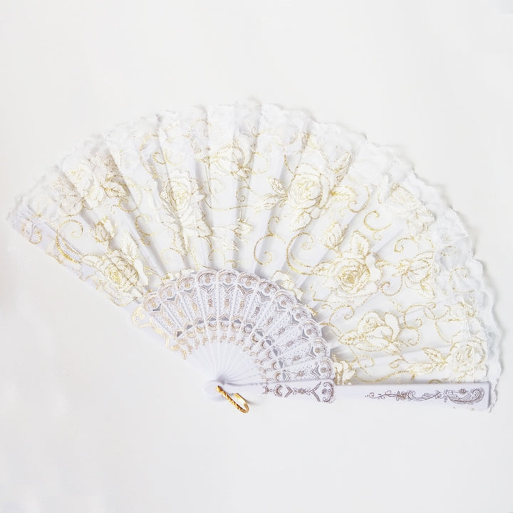 Women decorative fan with floral lace motifs Kalsten