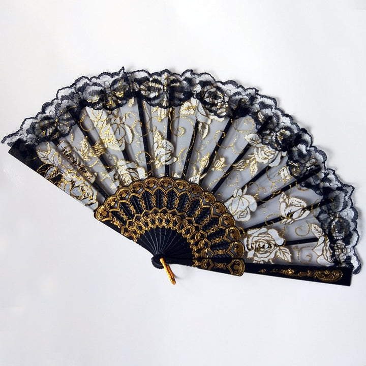 Ladies Designer Hand Fan with Floral Designs Kalsten