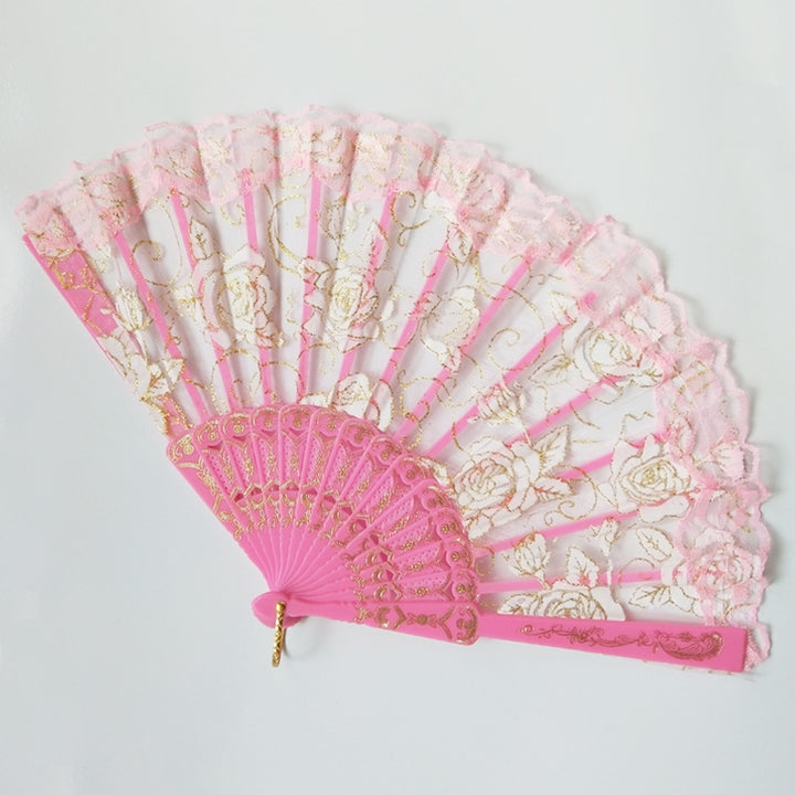 Ladies decorative hand fan with floral lace pattern Kalsten
