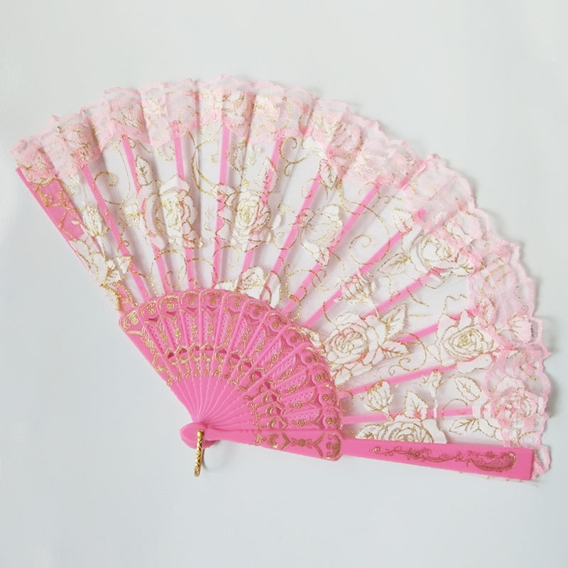 Ladies Designer Hand Fan with Floral Designs Kalsten