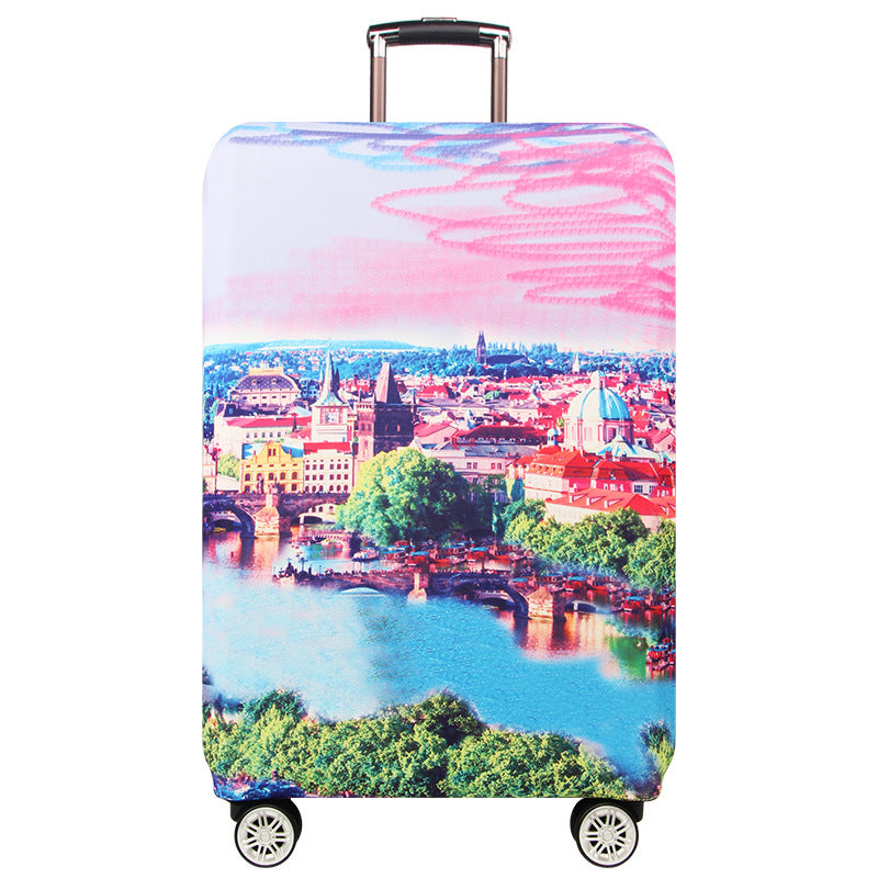 Women's hard shell suitcase with inspiring city view design Kalsten