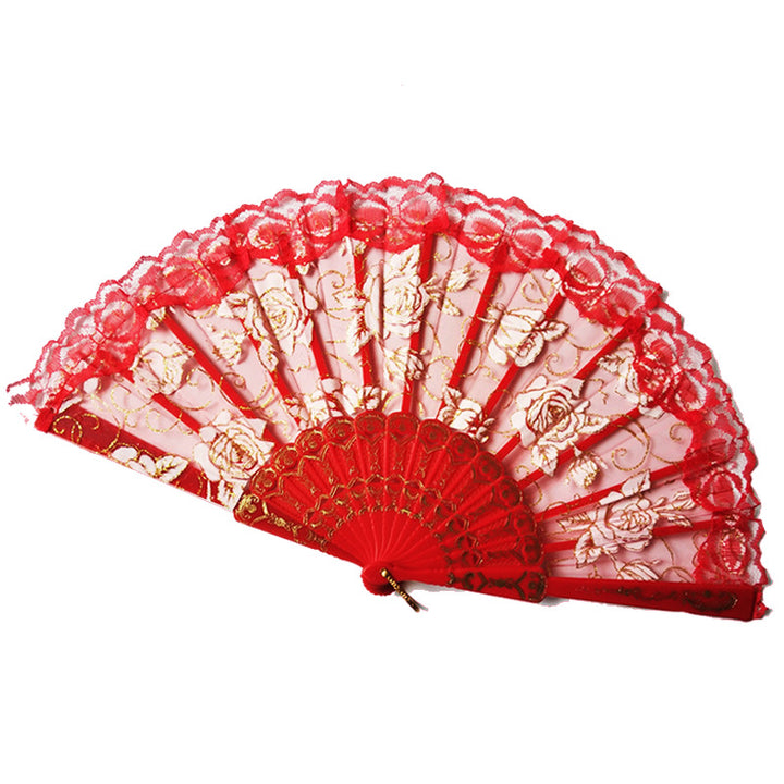 Ladies decorative hand fan with floral lace pattern Kalsten