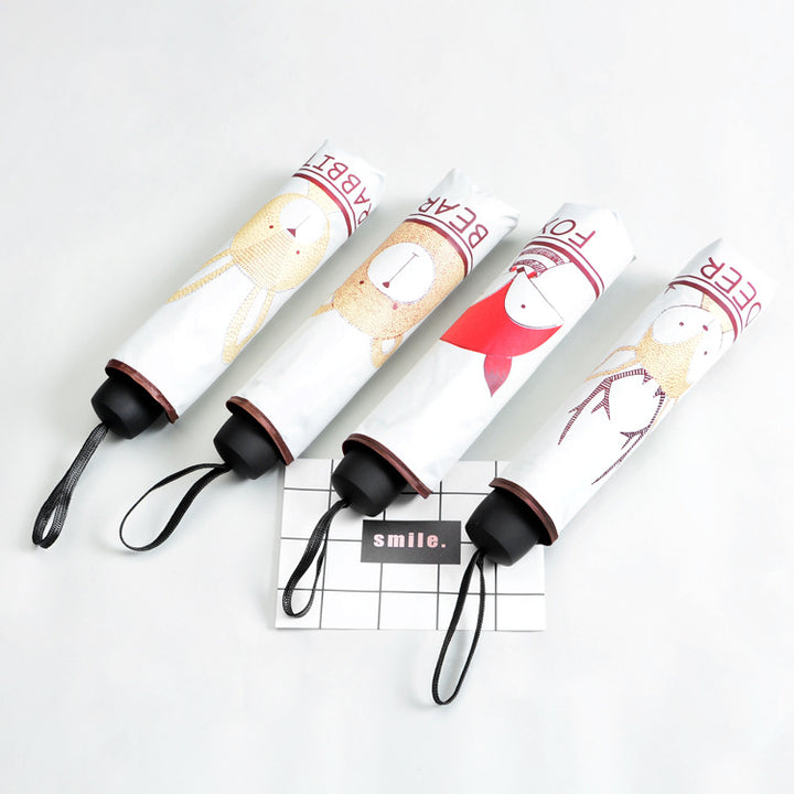 Ladies folding umbrella with casual smile design Kalsten