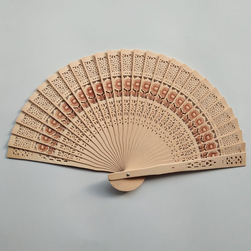 Ladies decorative hand fan with intricate flower painting Kalsten