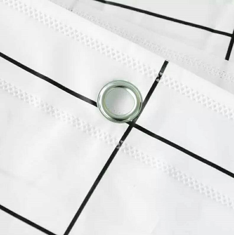 Minimalist Grid Pattern Shower Curtain Kalsten