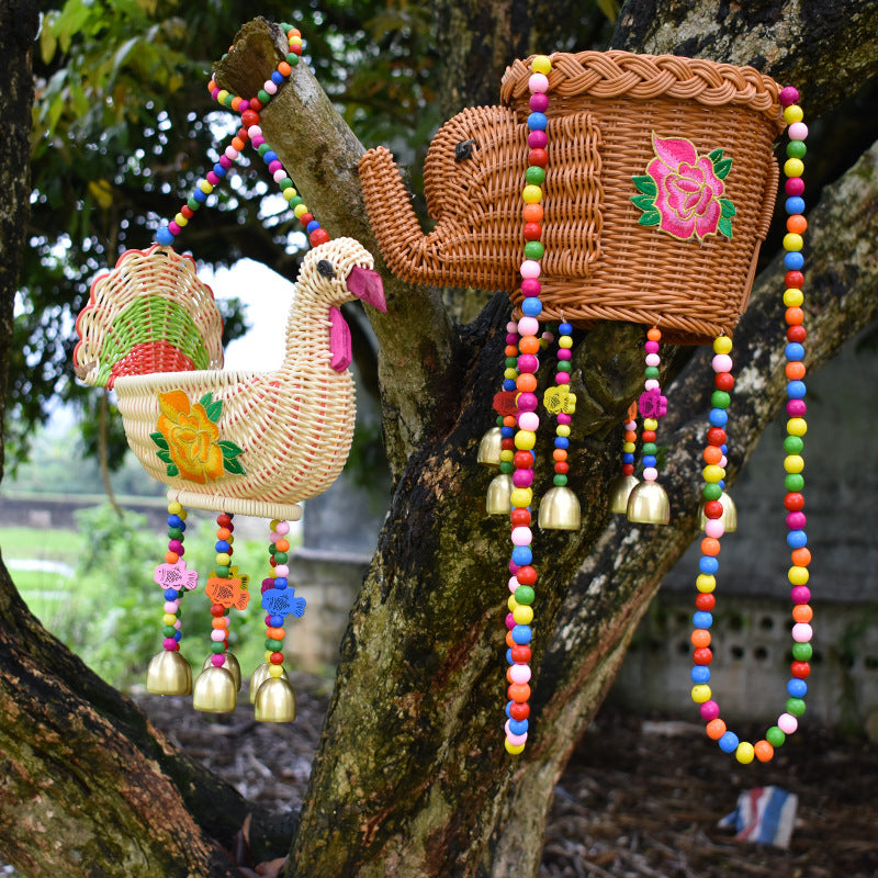 Decorative Animal-Shaped Woven Hanging Basket Kalsten