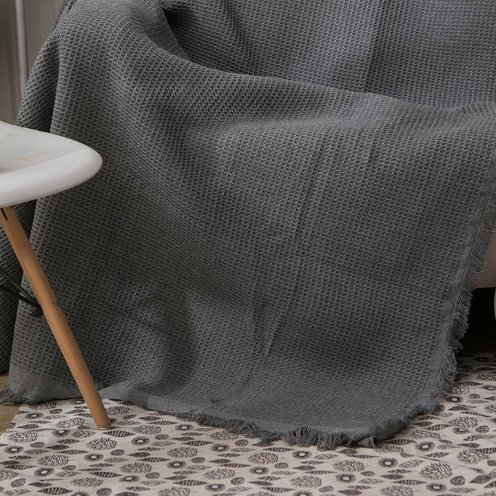 Textured Woven Cotton Blanket