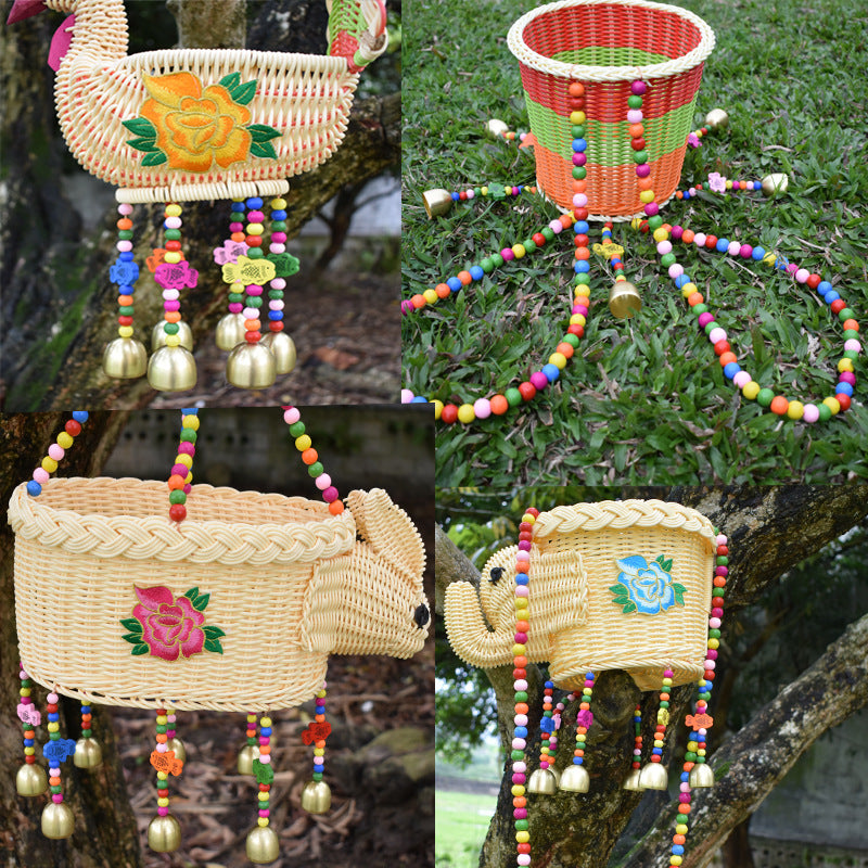 Decorative Animal-Shaped Woven Hanging Basket Kalsten