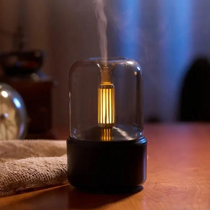 Kalsten | Retro Aroma Diffuser with Night Light - USB Essential Oil Air Humidifier for Home and Office