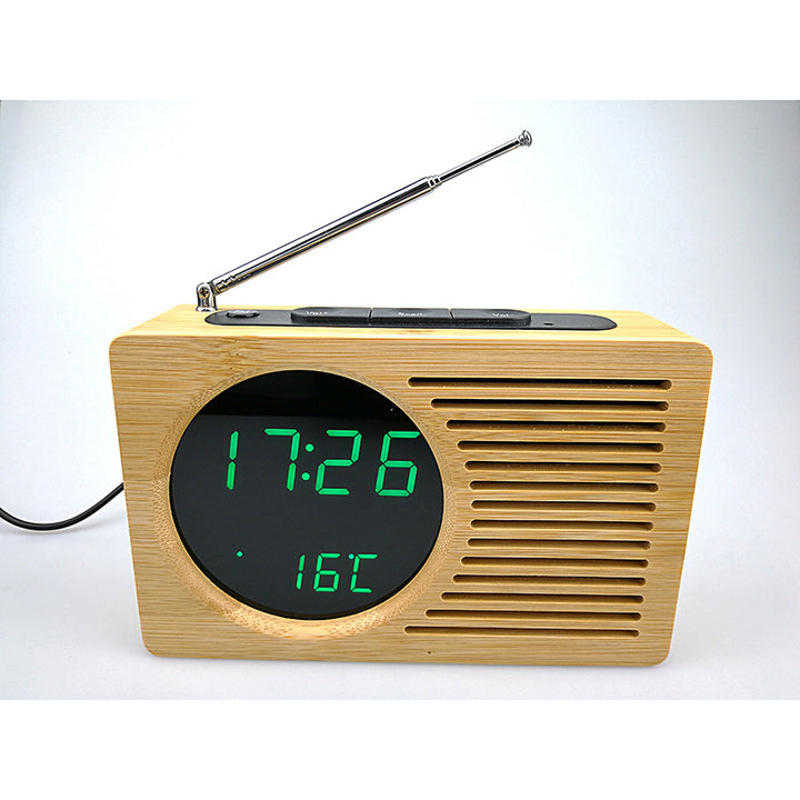 Digital wooden alarm clock with temperature display Kalsten