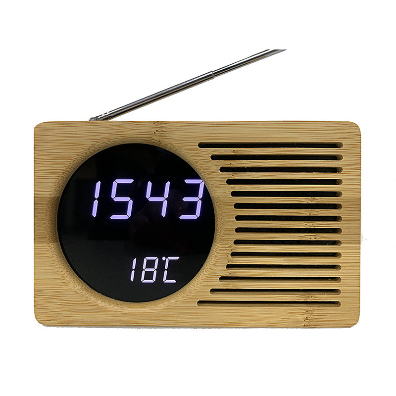 Digital wooden alarm clock with temperature display Kalsten