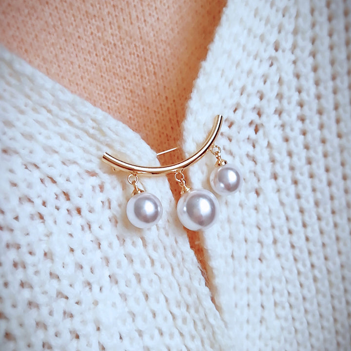 Elegant Pearl Drop Brooch Kalsten