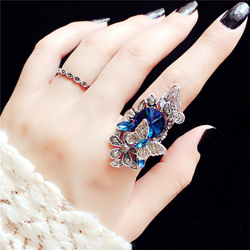 Elegant Leaf-Designed Adjustable Ring Kalsten