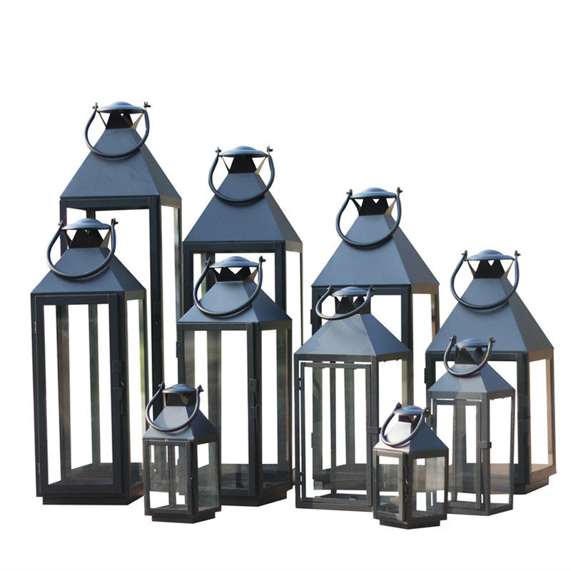Multi-Size Metal and Glass Lantern Collection Kalsten