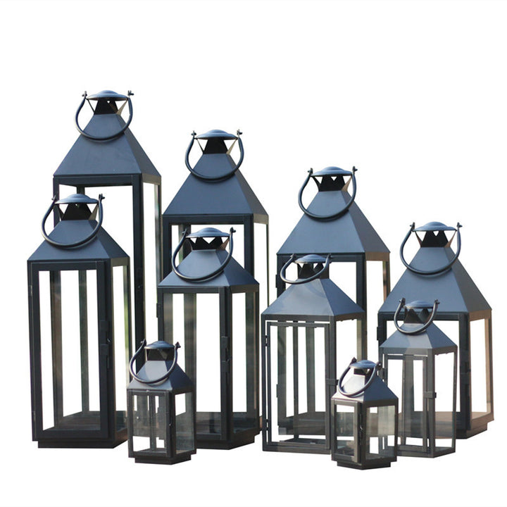 Multi-Size Metal and Glass Lantern Collection Kalsten