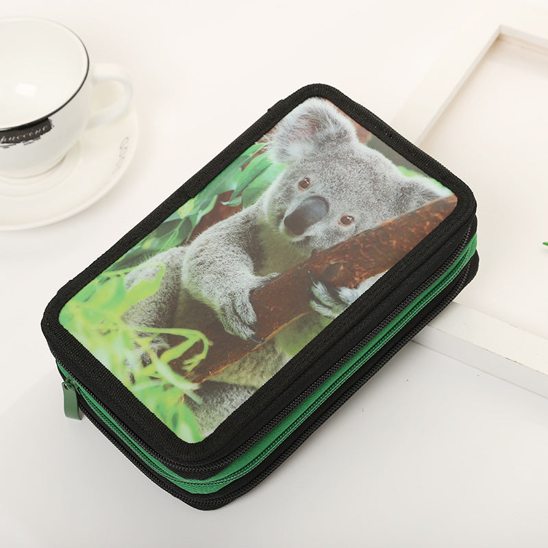 Animal-Themed Multi-Compartment Organizer Pouch