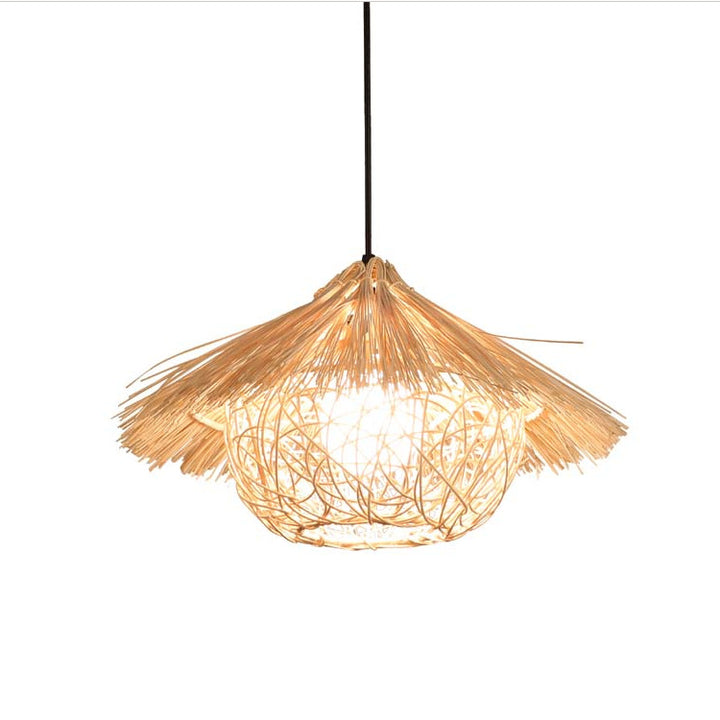Boho-Inspired Woven Ceiling Light