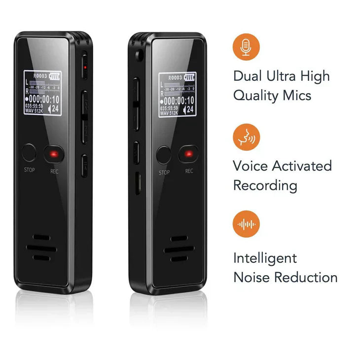 Kalsten | Professional Digital Voice Recorder | Audio Sound Recorder | Auto Saving Files with Built-in Speaker