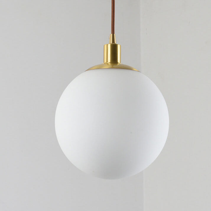 Pendant Light Glass 9.8 in Adjustable White Gold Hallway Living Room Bedroom Lighting Fixture Modern Hanging Lamp | Kalsten
