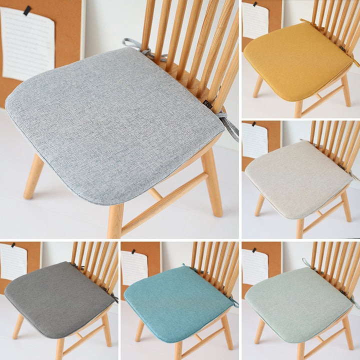 Padded chair cushion with ties and breathable linen mix Kalsten