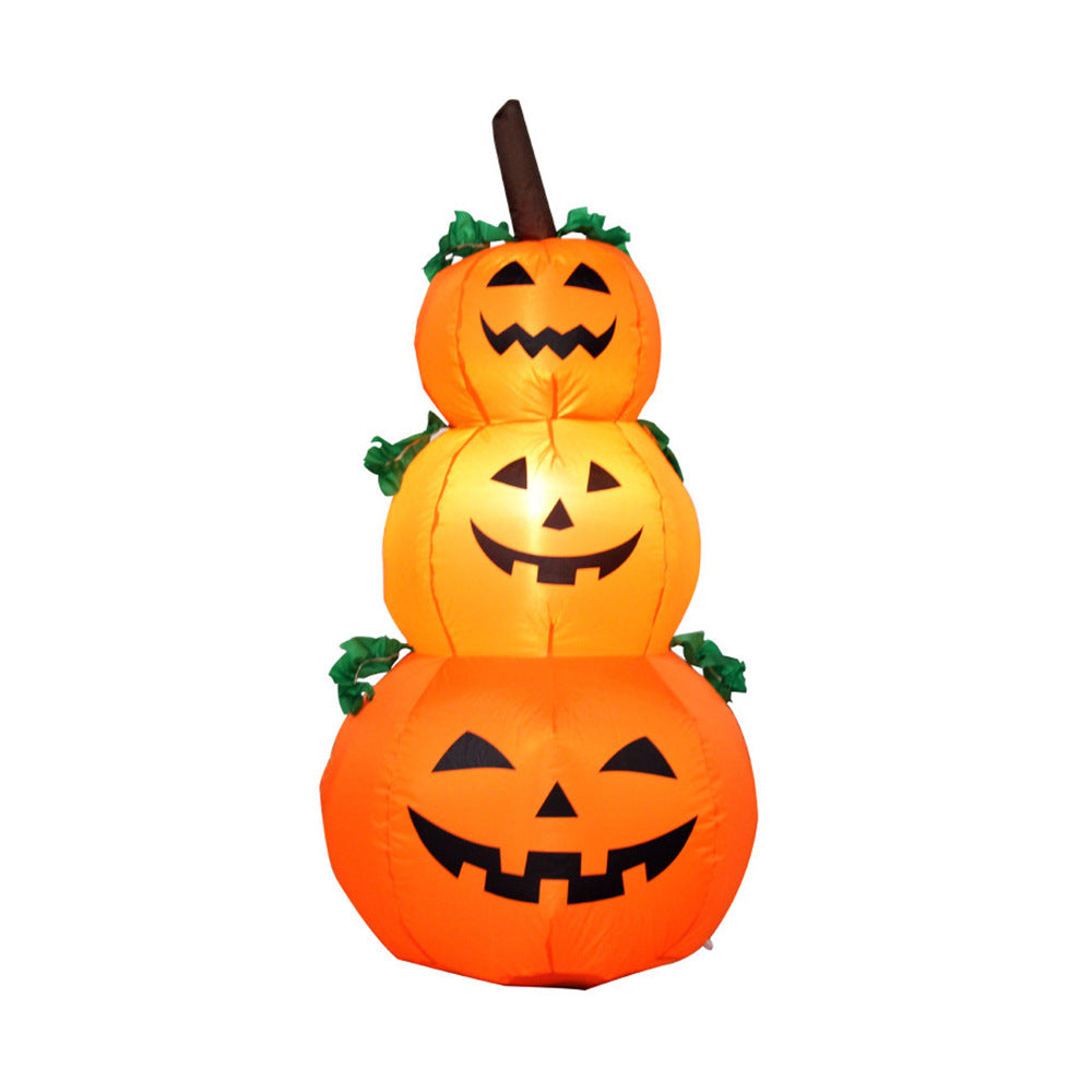 Inflatable Halloween garden figure with integrated LED lighting and ground stakes