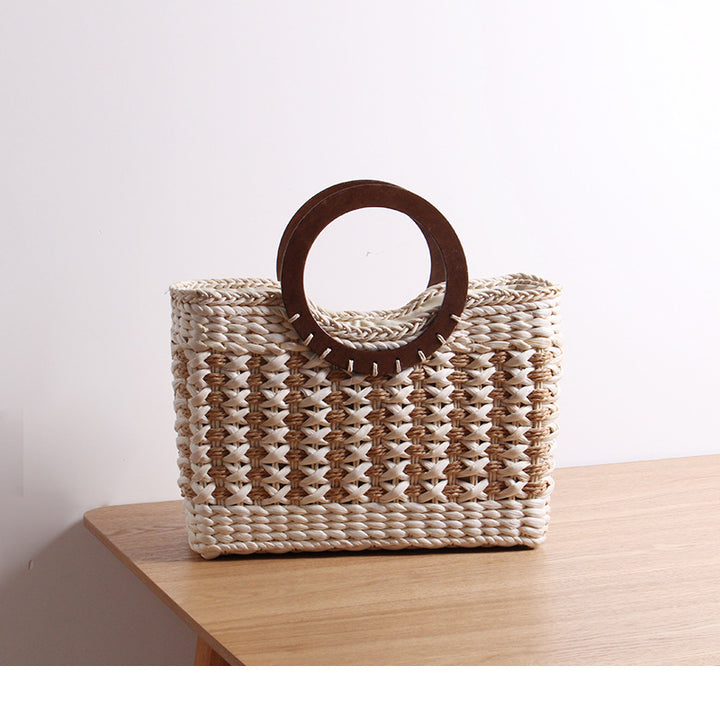 Handbag with Round Wooden Handle Kalsten