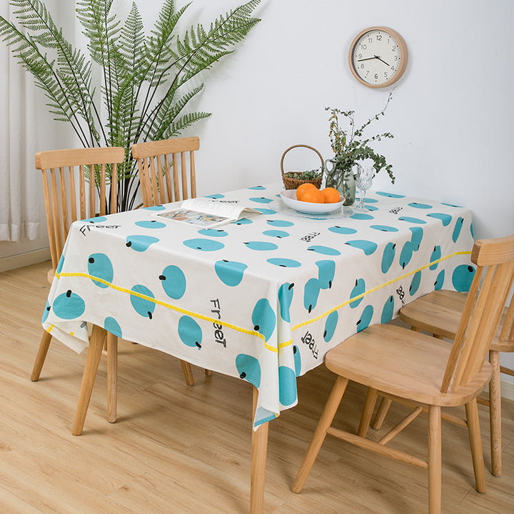 Rectangular cotton blend tablecloth with fruity orange print and easy-care finish Kalsten