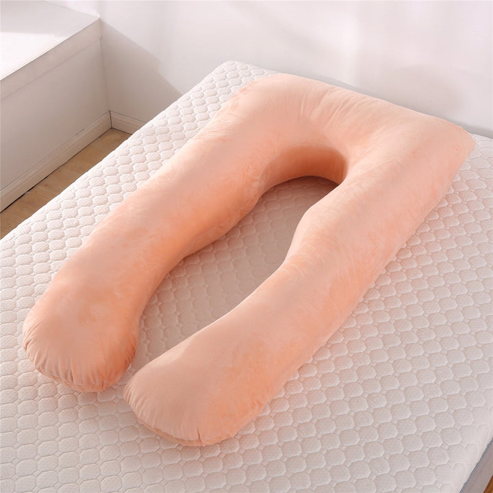 full-body U-shaped pregnancy support pillow with ergonomic lumbar and hip contour and removable breathable cover Kalsten
