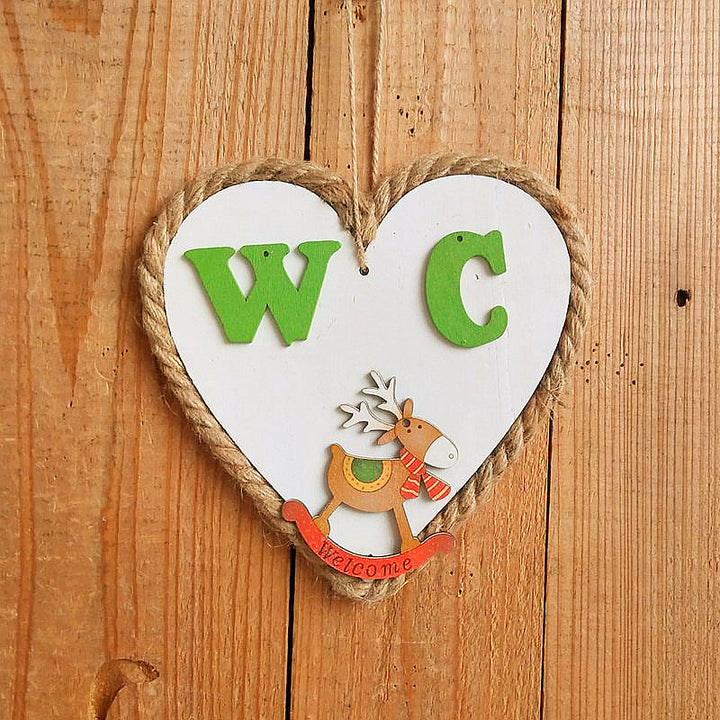 Heart-shaped Wooden Welcome Sign