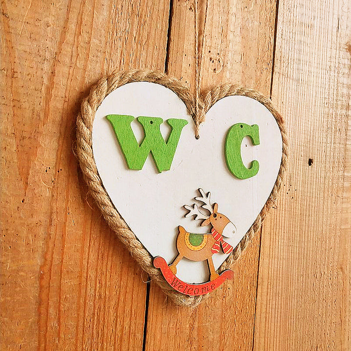 Heart-shaped Wooden Welcome Sign