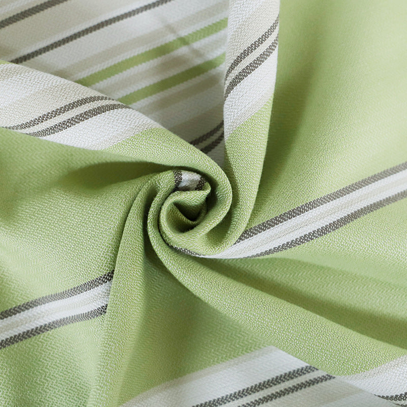 Square living room cushion cover in striped linen-cotton blend with fine texture and concealed zipper Kalsten