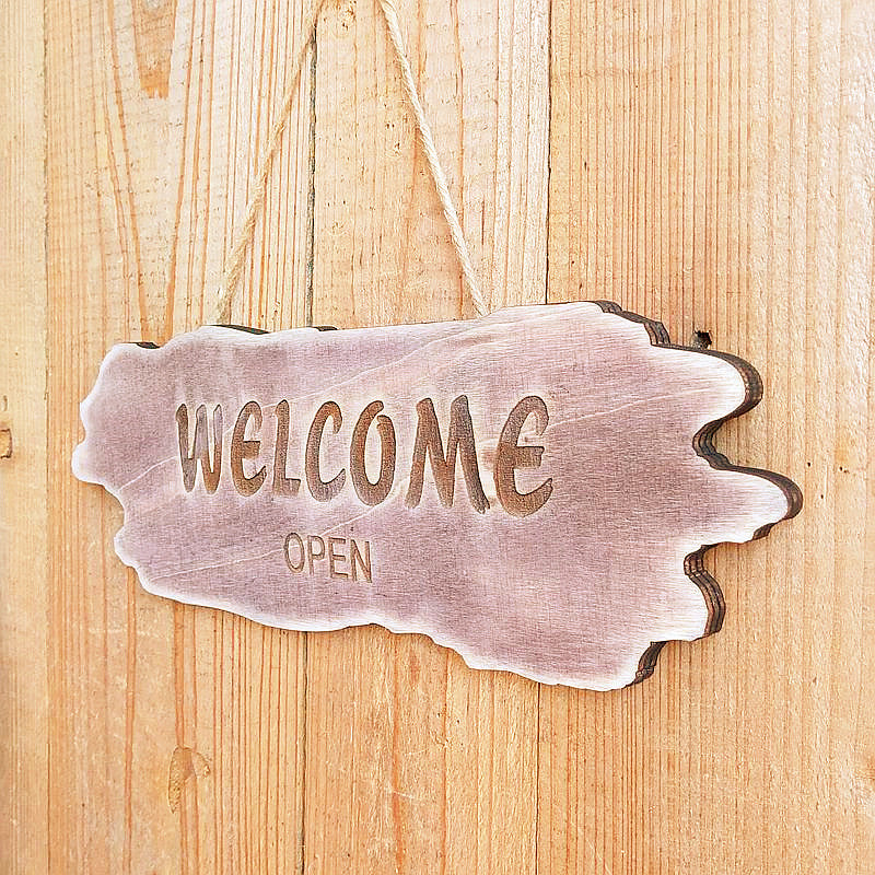 Rustic Wooden Welcome Sign
