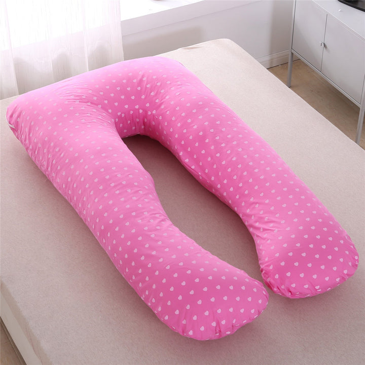 full-body U-shaped pregnancy support pillow with ergonomic lumbar and hip contour and removable breathable cover Kalsten