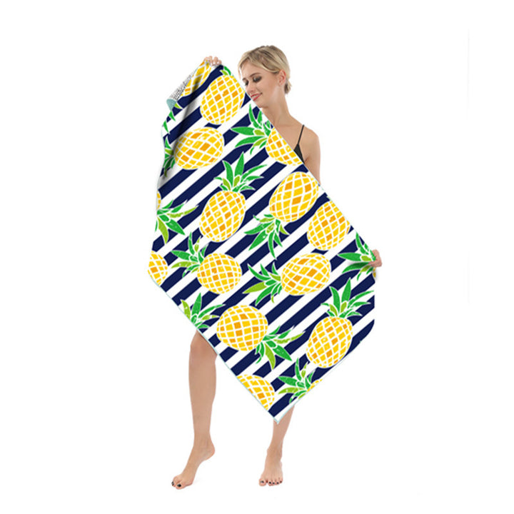Beach towel with modern leaf and geometric design Kalsten