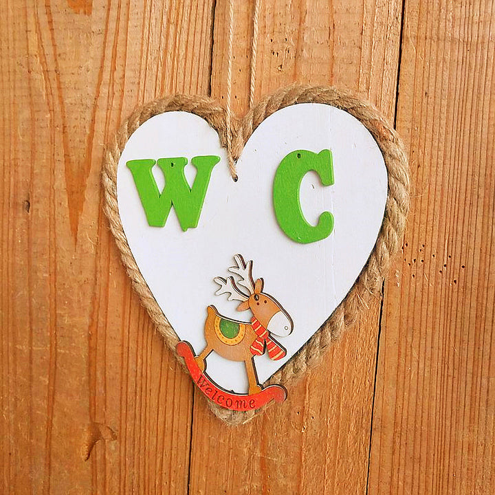 Heart-shaped Wooden Welcome Sign