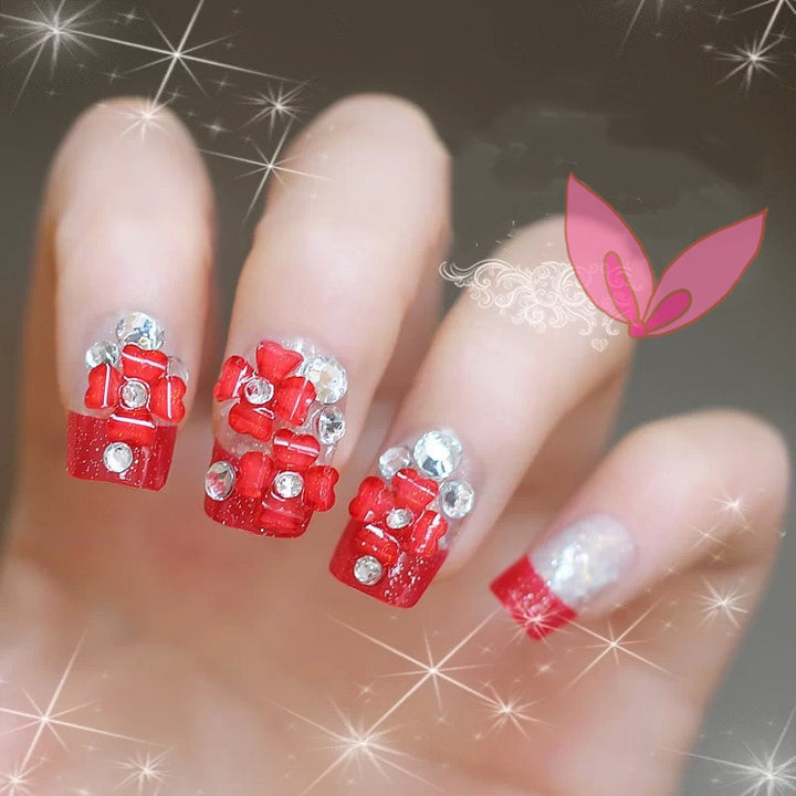 Artificial nails with delicate floral decorations Kalsten