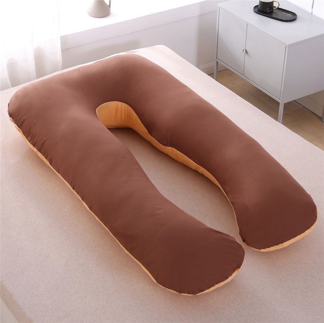 full-body U-shaped pregnancy support pillow with ergonomic lumbar and hip contour and removable breathable cover Kalsten