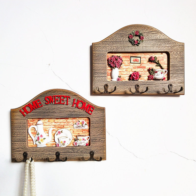 Decorative Floral Wall Hook Rack