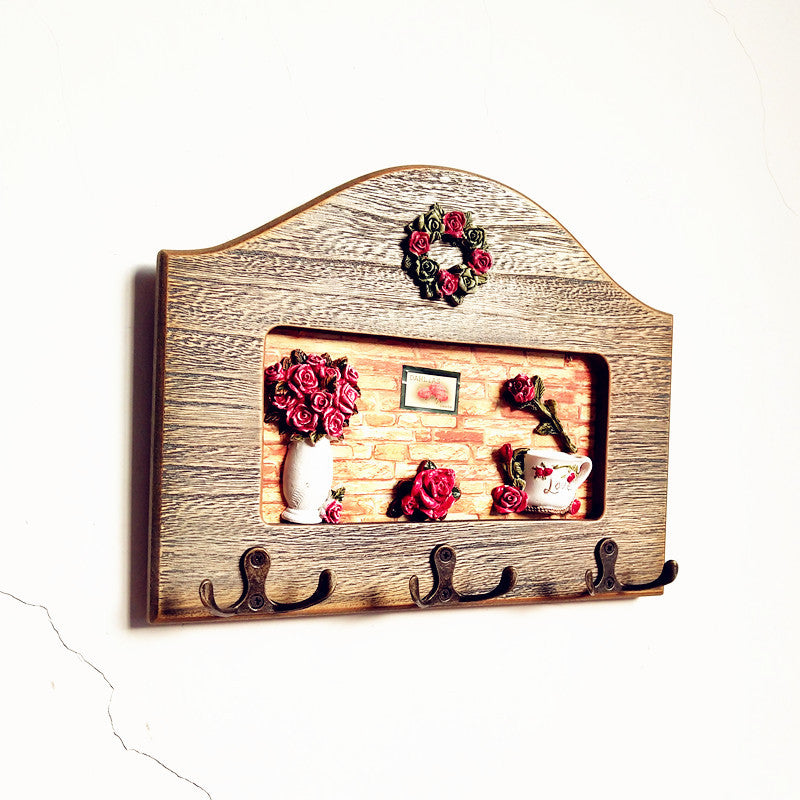 Decorative Floral Wall Hook Rack