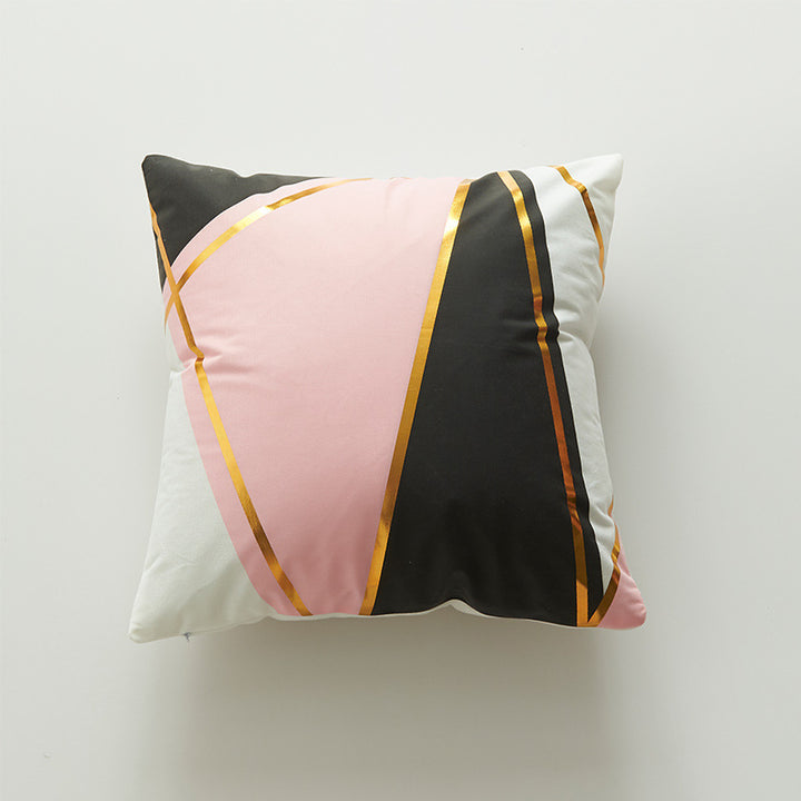 Geometric Metallic Accent Throw Pillow