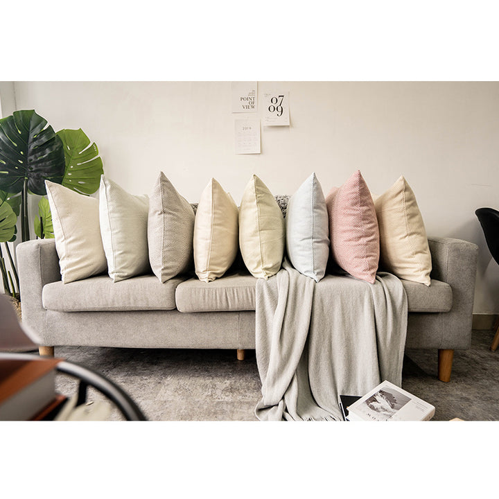 Square decorative pillow cover with micro-structured dot binding and concealed zipper Kalsten
