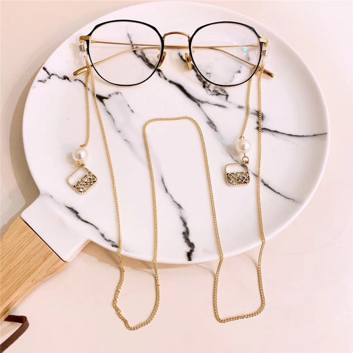 Decorative Pearl and Metal Accent Eyewear Chain Kalsten