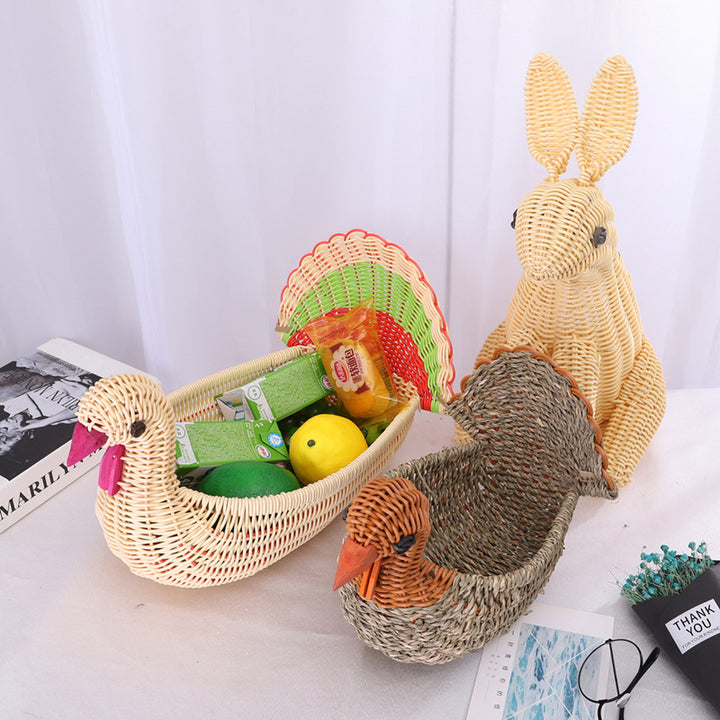 Decorative Woven Dog-Shaped Storage Basket Kalsten
