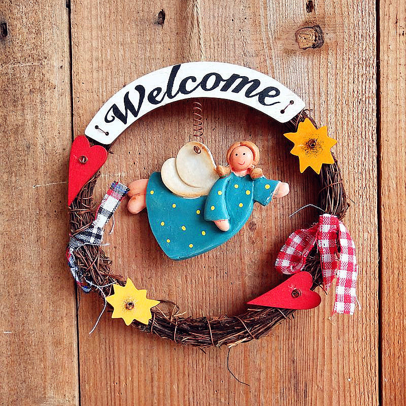 Decorative Wreath with Angel Figure