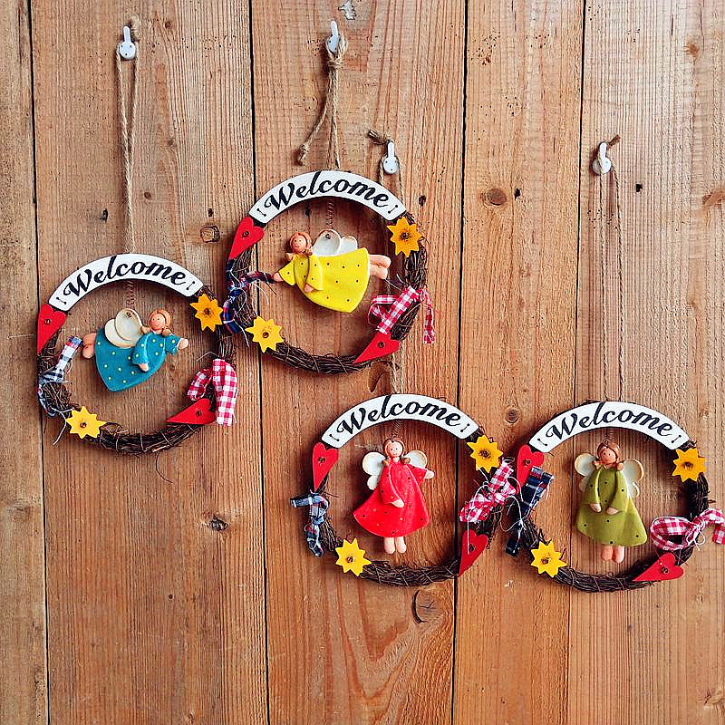 Decorative Wreath with Angel Figure