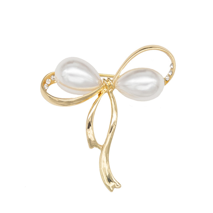 Elegant Pearl Bow Brooch Kalsten
