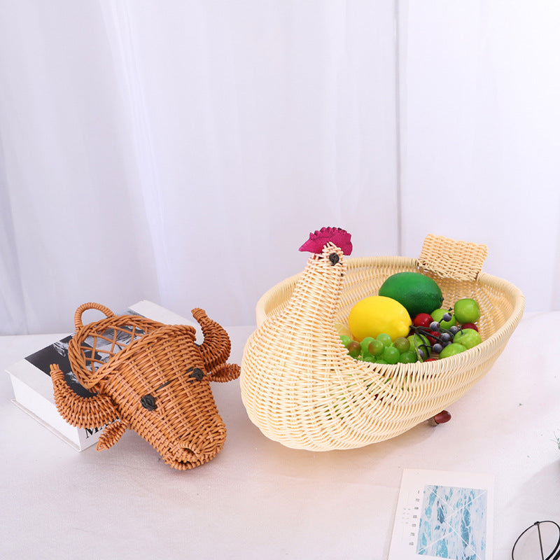 Decorative Woven Dog-Shaped Storage Basket Kalsten