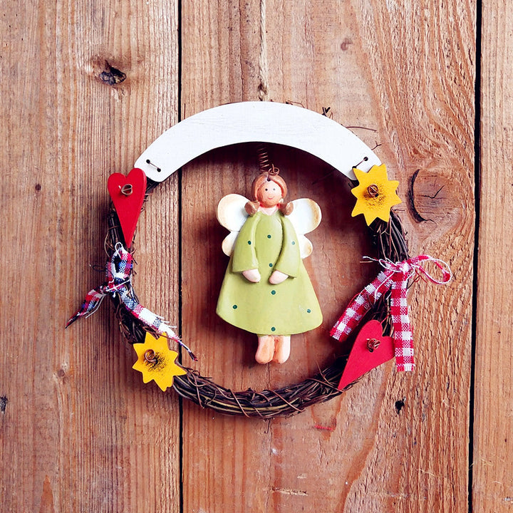 Decorative Wreath with Angel Figure