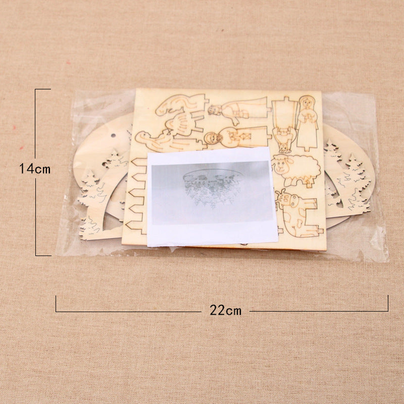 Decorative Wooden Christmas Scene Ornaments Kalsten